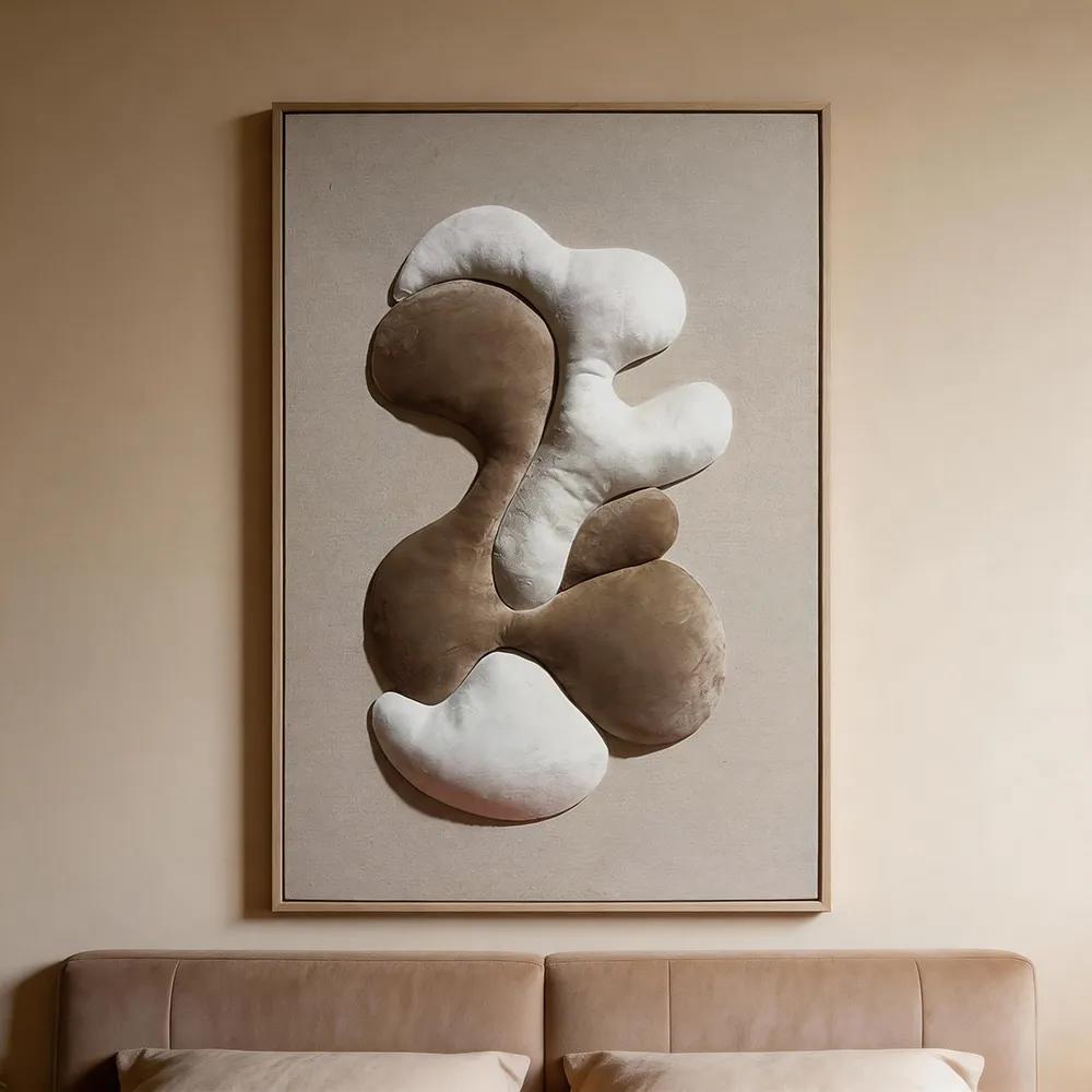 Modern Style Three-dimensional Soft Bag Abstract Decorative Painting Cream Texture Art Hanging Painting Porch Living Room Soft Wall Decoration