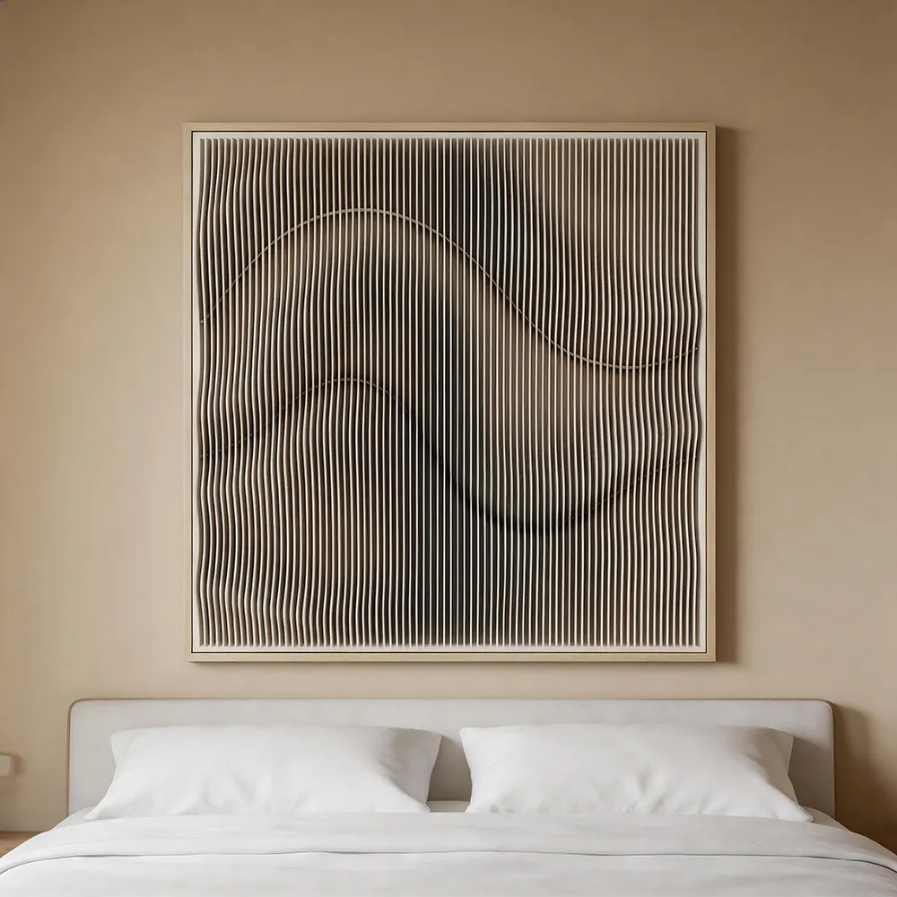 Modern Minimalist Stereo Corrugated Luminous Abstract Decorative Painting Double Stereo Art Hanging Painting Living Room Sofa Background Wall Soft Decoration