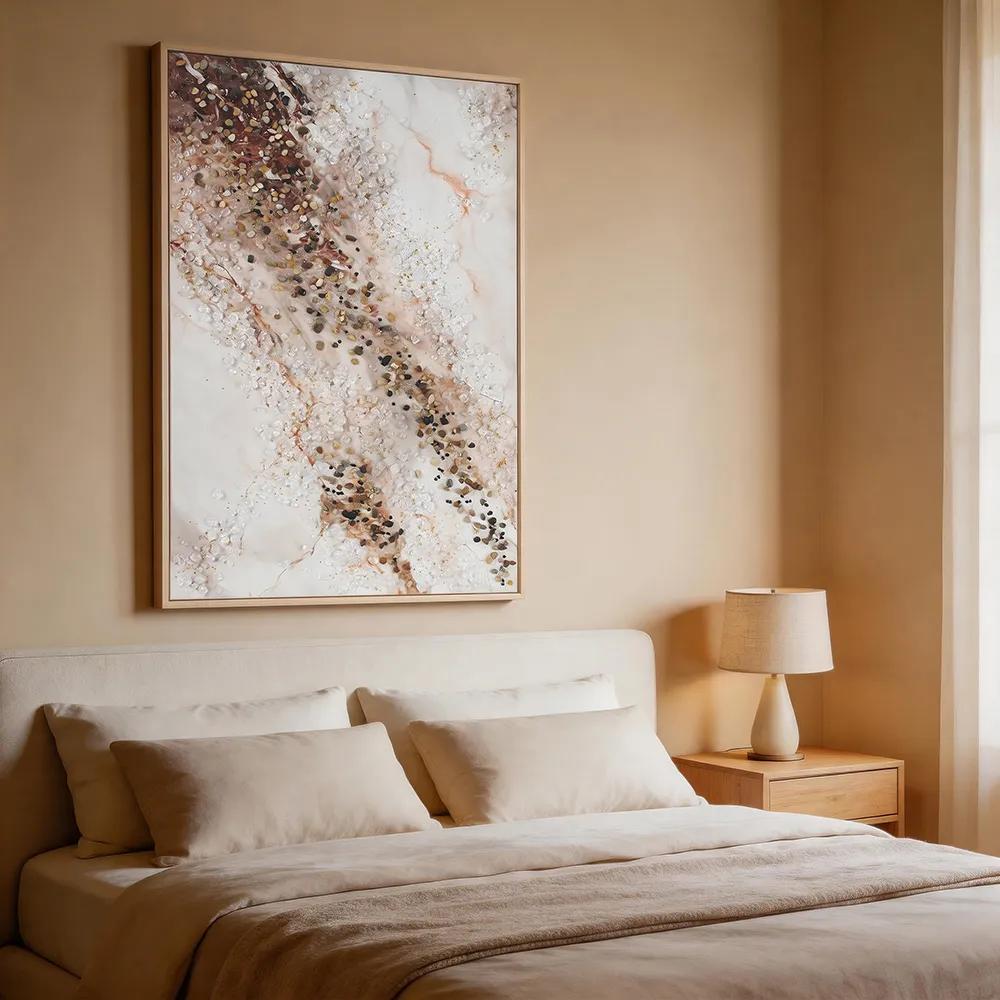 Modern, light-luxury abstract rock‑style crystal‑diamond decorative painting; high‑end textured art wall hanging; living room backdrop wall decor.