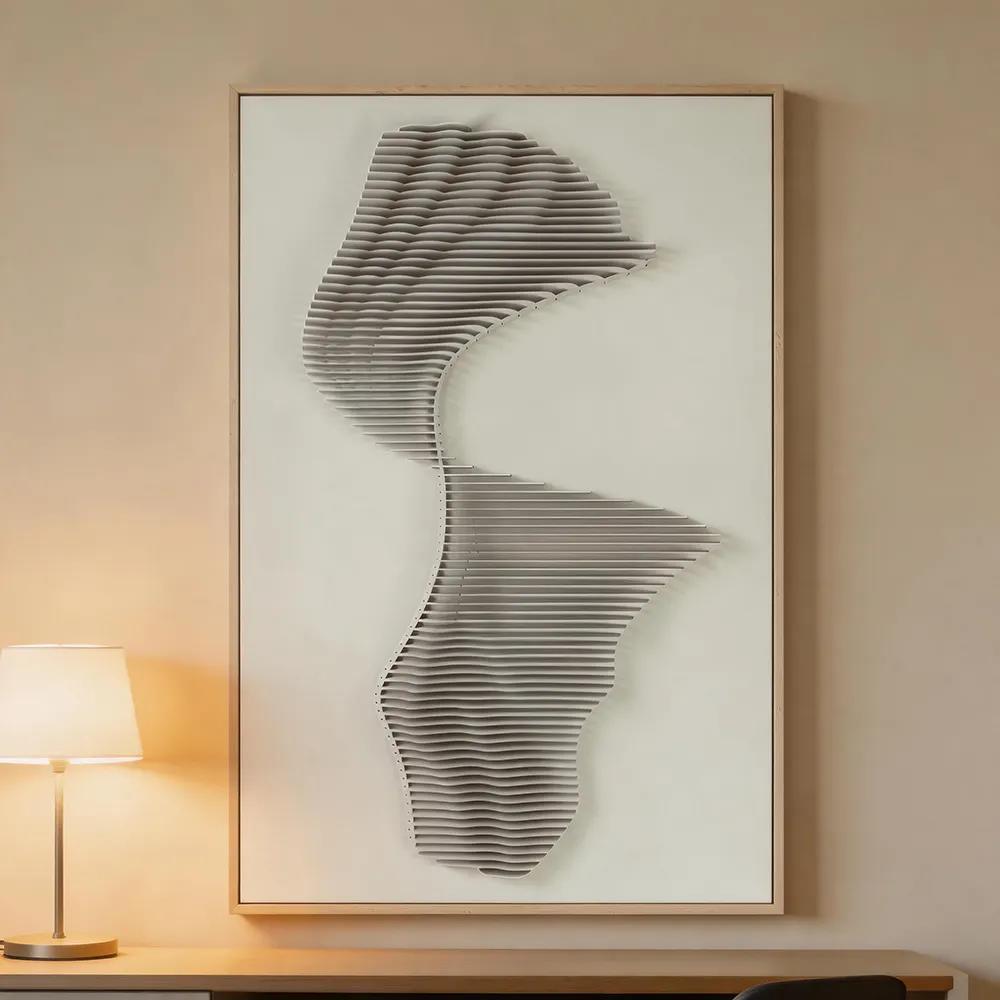 Modern Light Luxury Three-Dimensional Sandstone Board LED Decorative Painting Abstract Geometric Art Hanging Painting Living Room Sofa Background Wall Mural