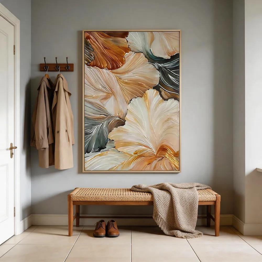 Modern Light Luxury Hand-painted Abstract Flower Decorative Painting Three-dimensional Texture Art Hanging Painting Living Room Sofa Background Wall Mural