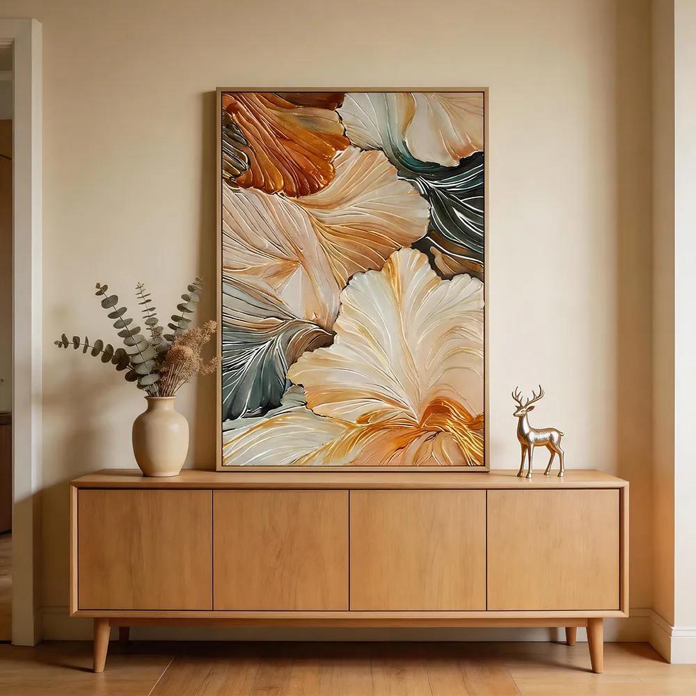 Modern Light Luxury Hand-painted Abstract Flower Decorative Painting Three-dimensional Texture Art Hanging Painting Living Room Sofa Background Wall Mural