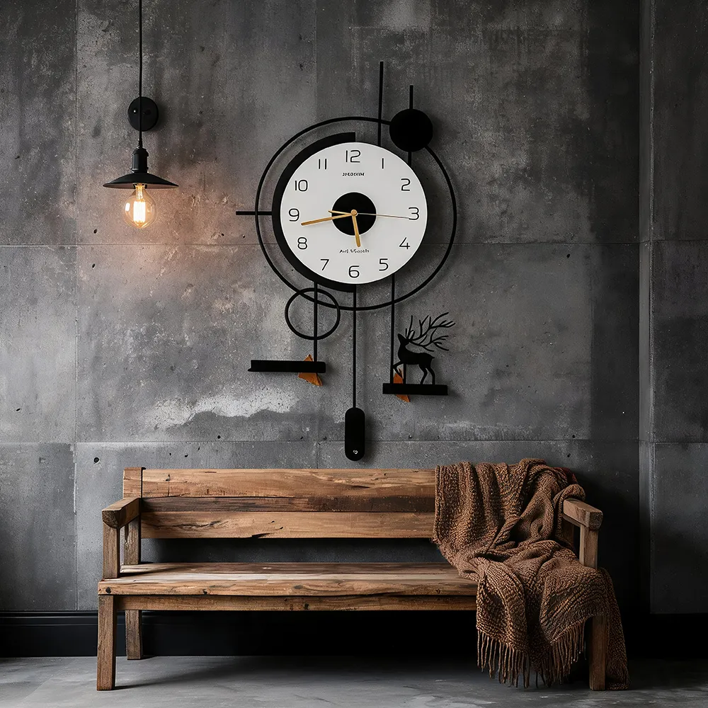 Modern Light Luxury Iron Wall Clock Modern Simple Living Room Quiet Decorative Clock