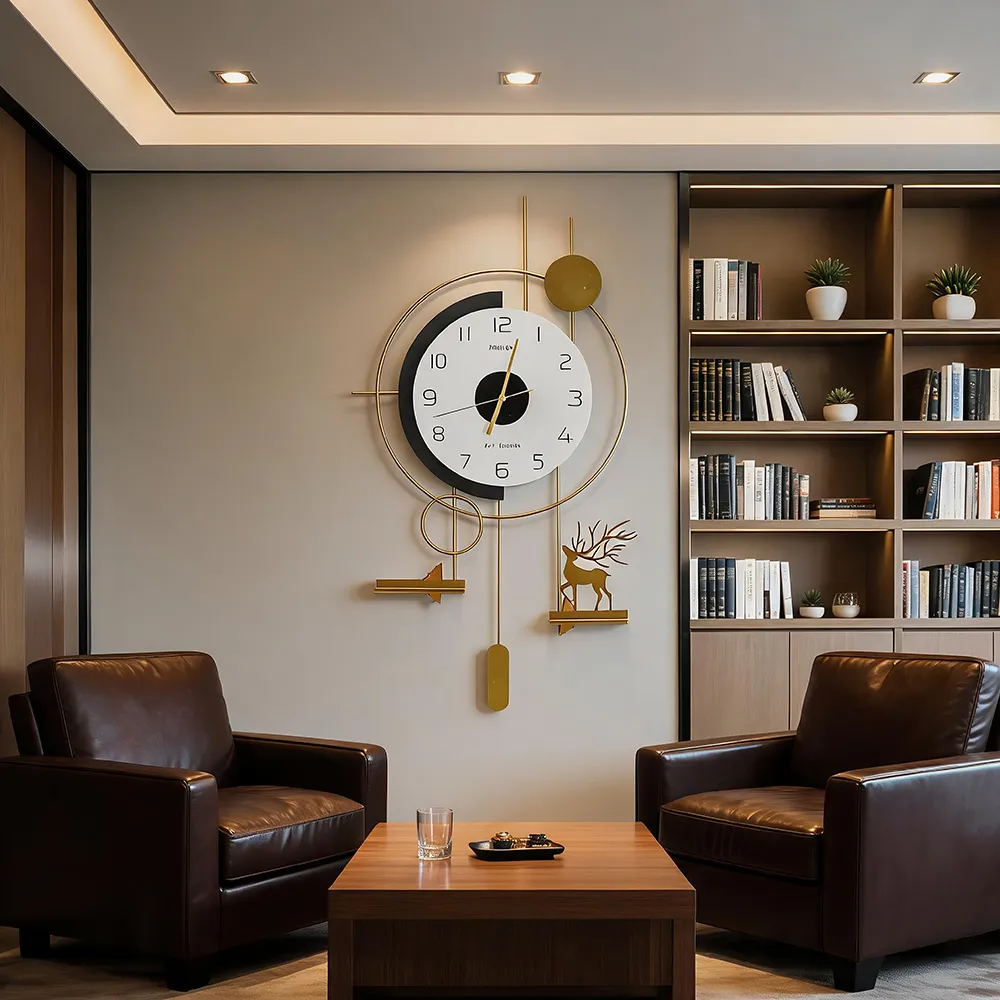 Light Luxury Golden Iron Wall Clock Modern Simple Silent Living Room Decorative Clock