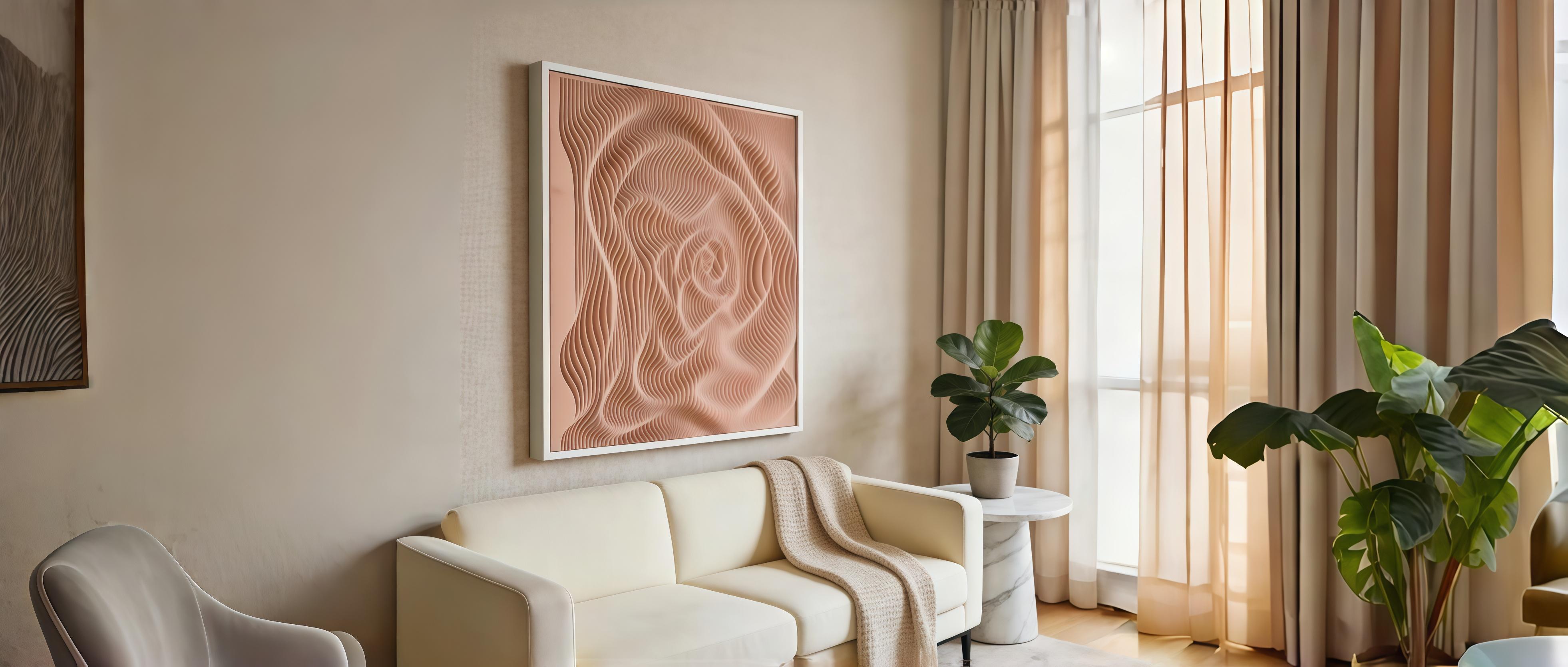 Bare powder corrugated three-dimensional wall decoration