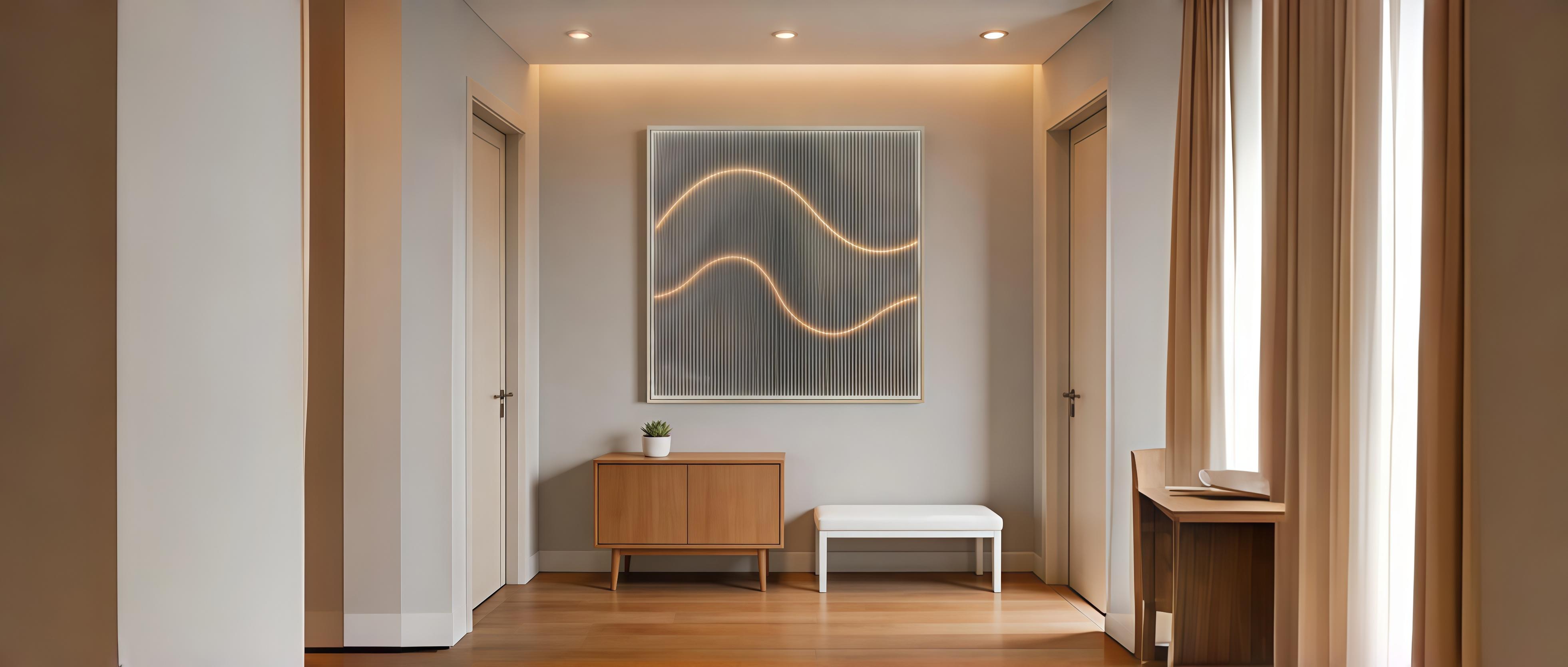 Three-dimensional laminated corrugated light belt wall decoration