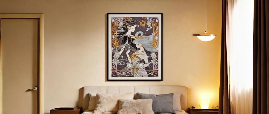 Gemini goddess embroidery painting