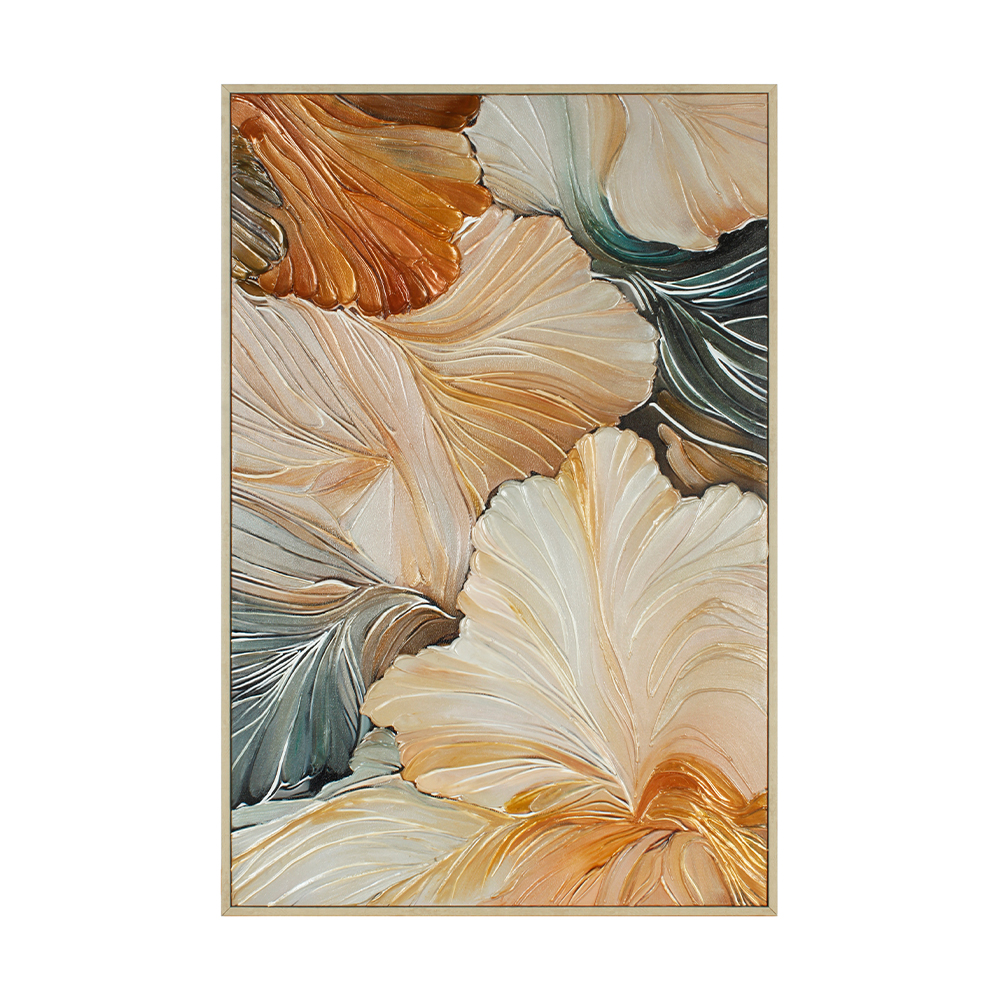 Thick Texture Ginkgo Floral Vertical Wall Oil Painting
