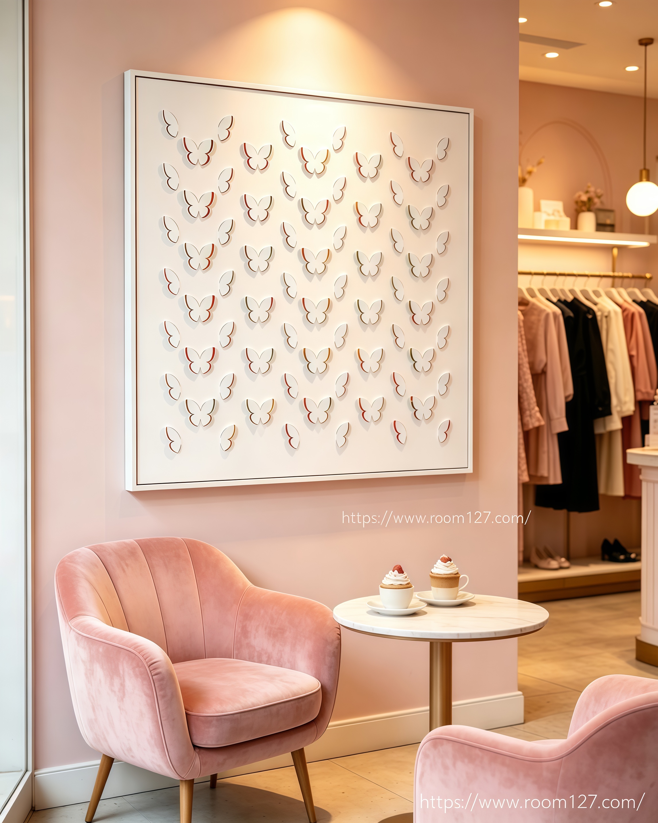  3D Heart-Shaped Butterfly Relief Wall Art