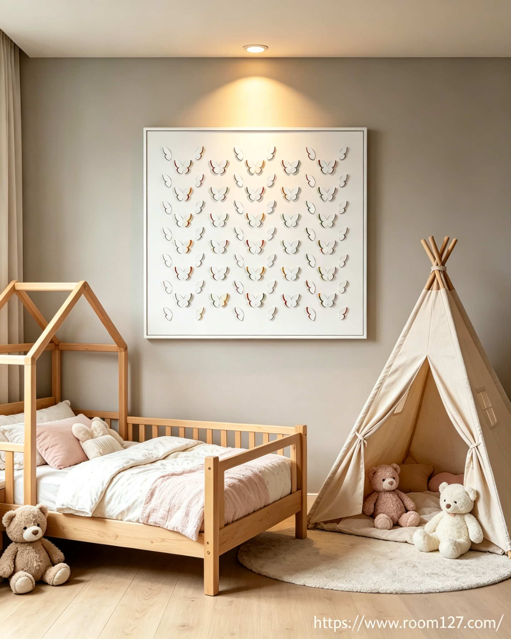 3D Heart-Shaped Butterfly Relief Wall Art
