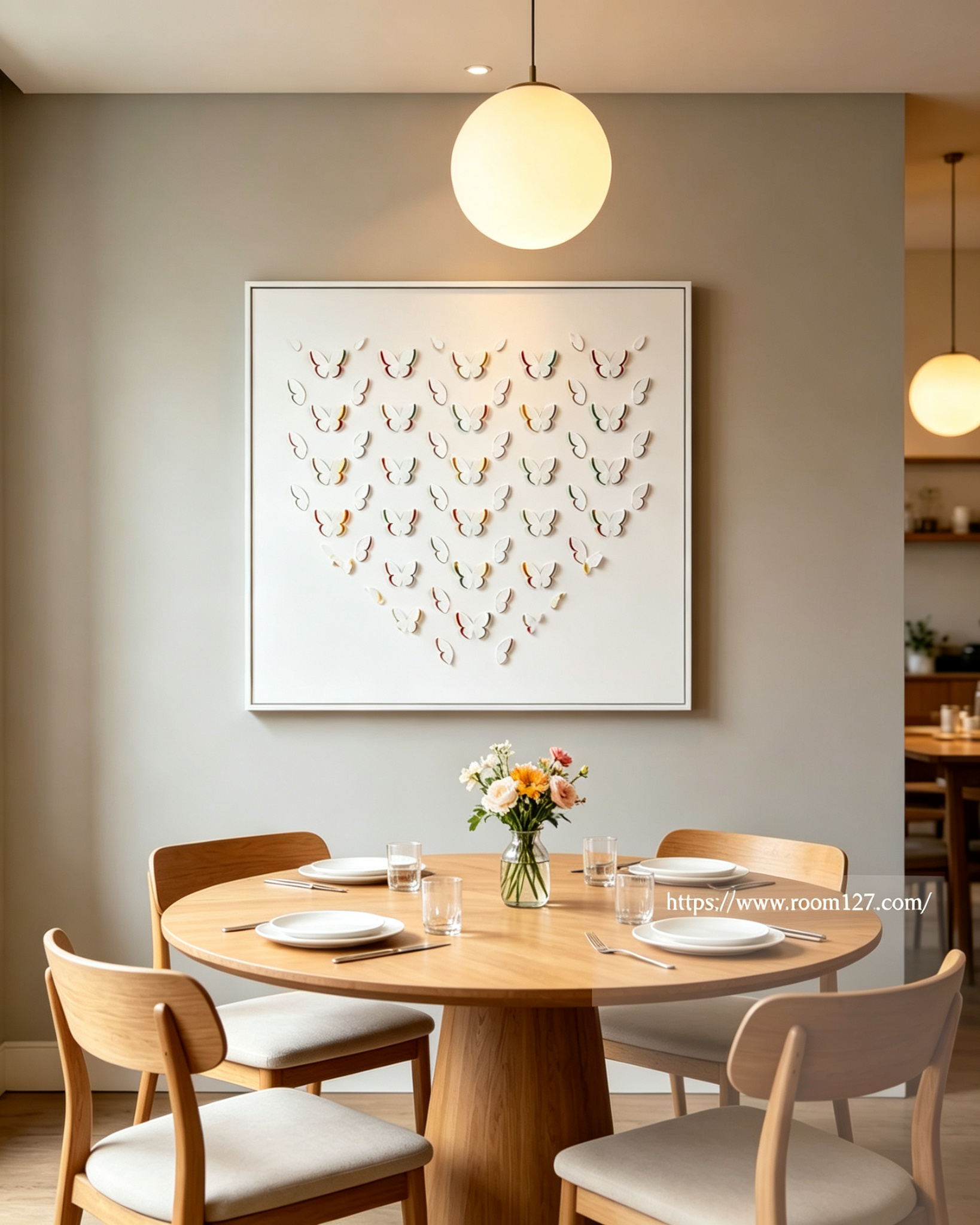  3D Heart-Shaped Butterfly Relief Wall Art