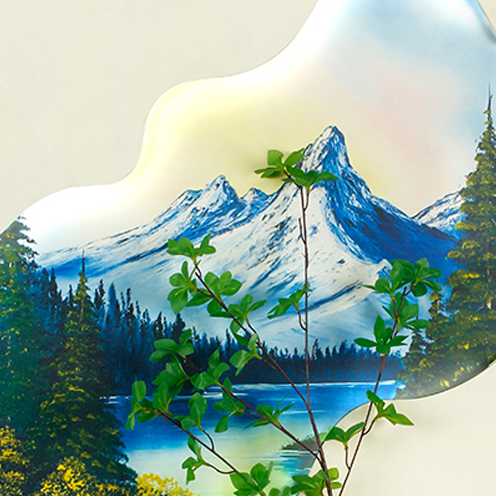 Mountain Moon Lit Wall Hanging with Plant Vase, Ideal for Narrow Entry Hallways
