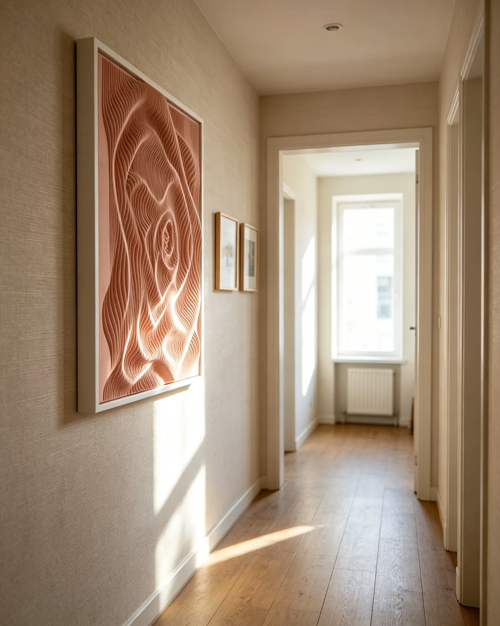 3D Layered Wall Art　Blush Wave　Cream-Tone Decor　Entryway Decor　room127　https://www.room127.com