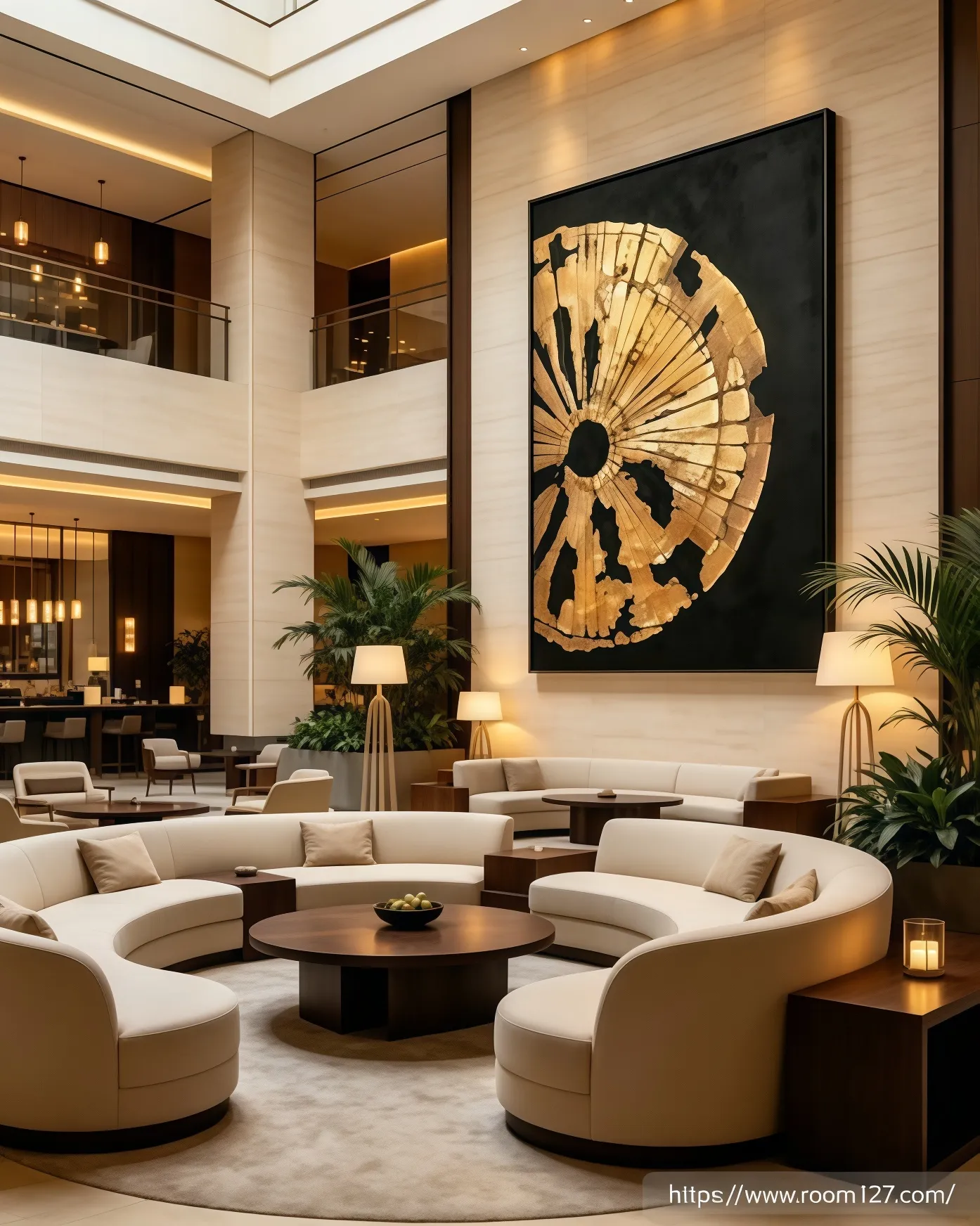 black and gold wall art, hotel interior design, commercial space decor, textured artwork, custom art painting, hospitality decoration, luxury wall sculpture, room127, https://www.room127.com