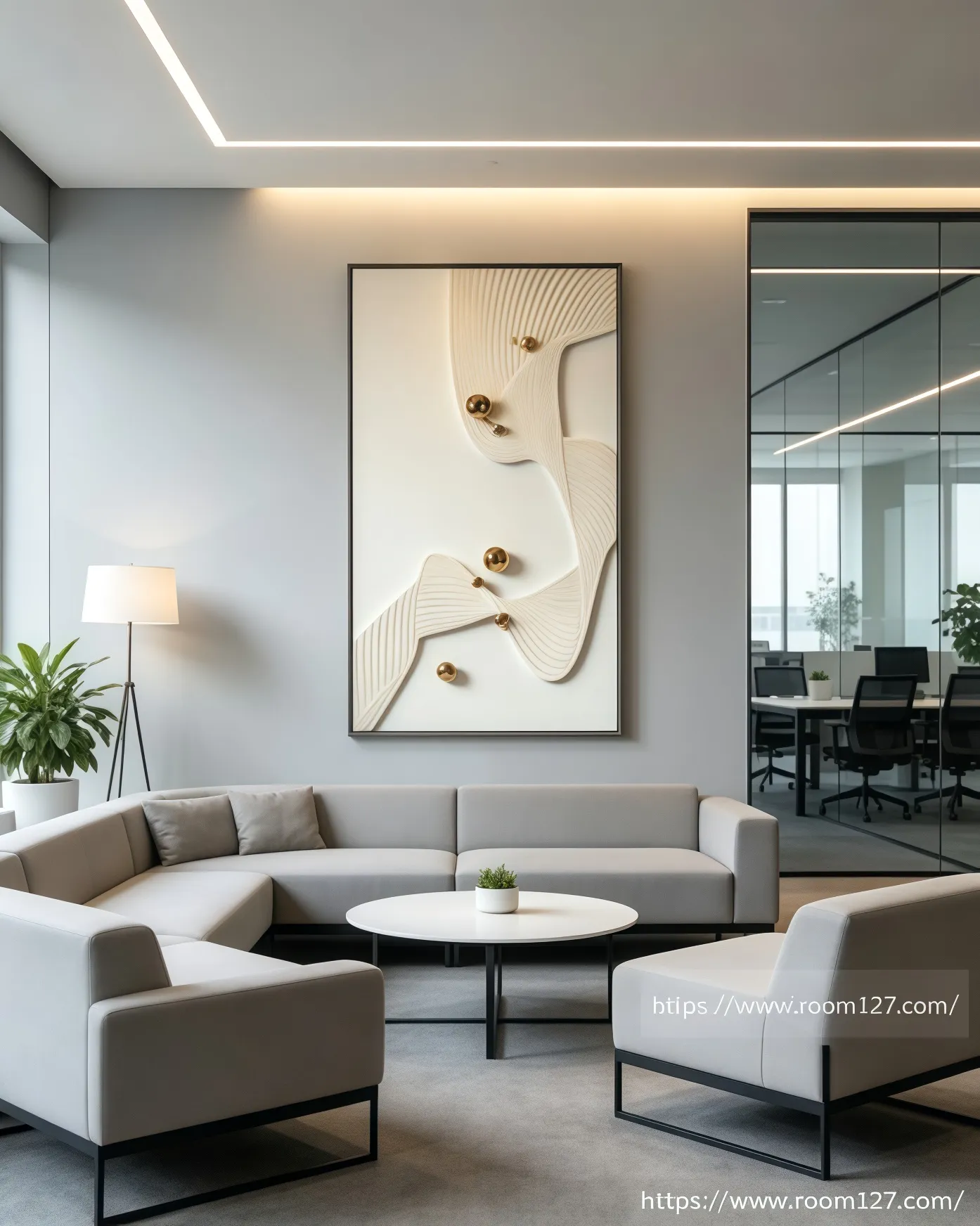 3D object installation art metal sphere wall decor vertical versatile art cream aesthetic wall art multi-space wall decor customizable 3D art room127 https://www.room127.com