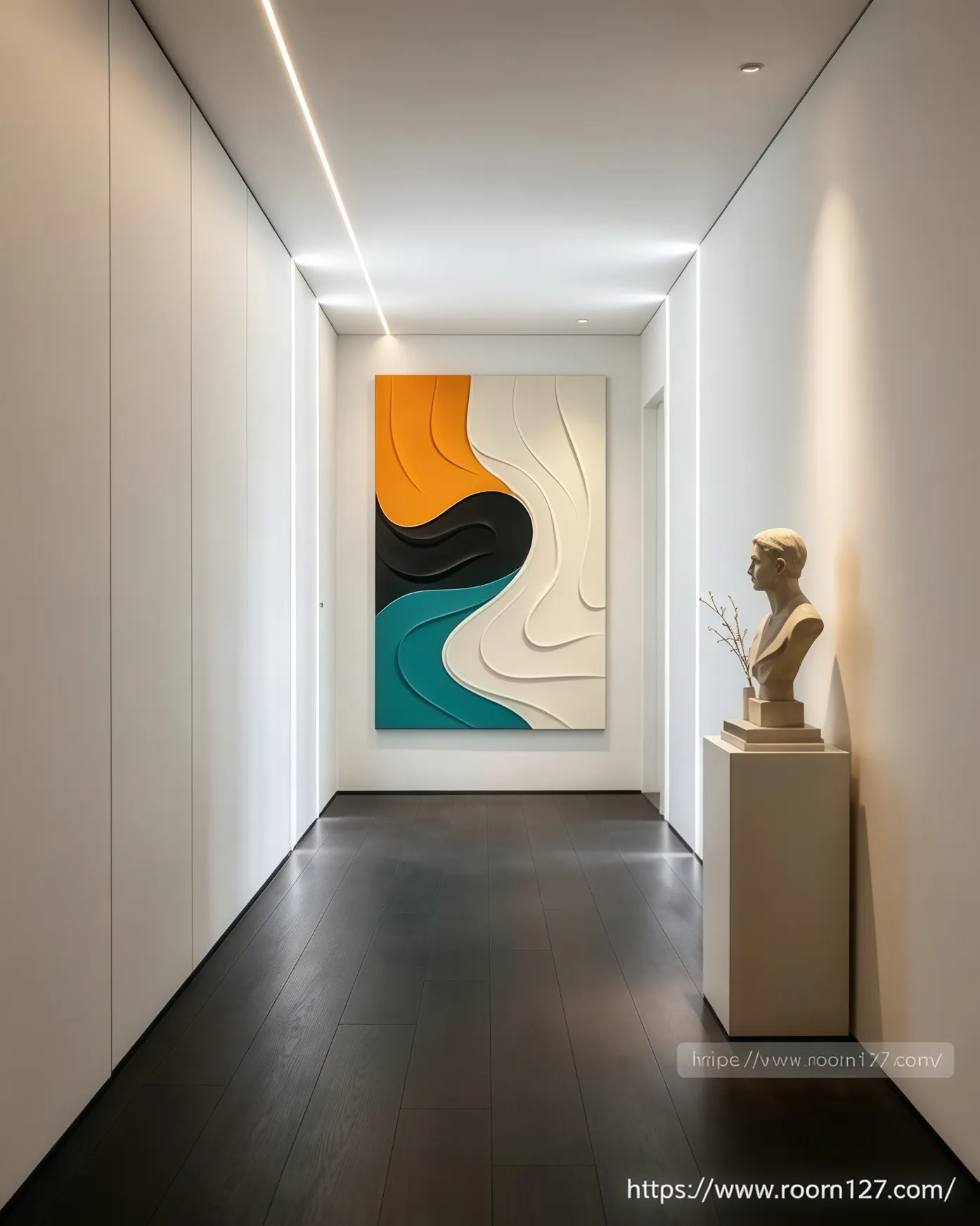 hotel art procurement commercial wall decor 3D relief artwork abstract wave sculpture boutique hotel design lobby statement art guest room wall decor bulk hospitality art customizable styles room127