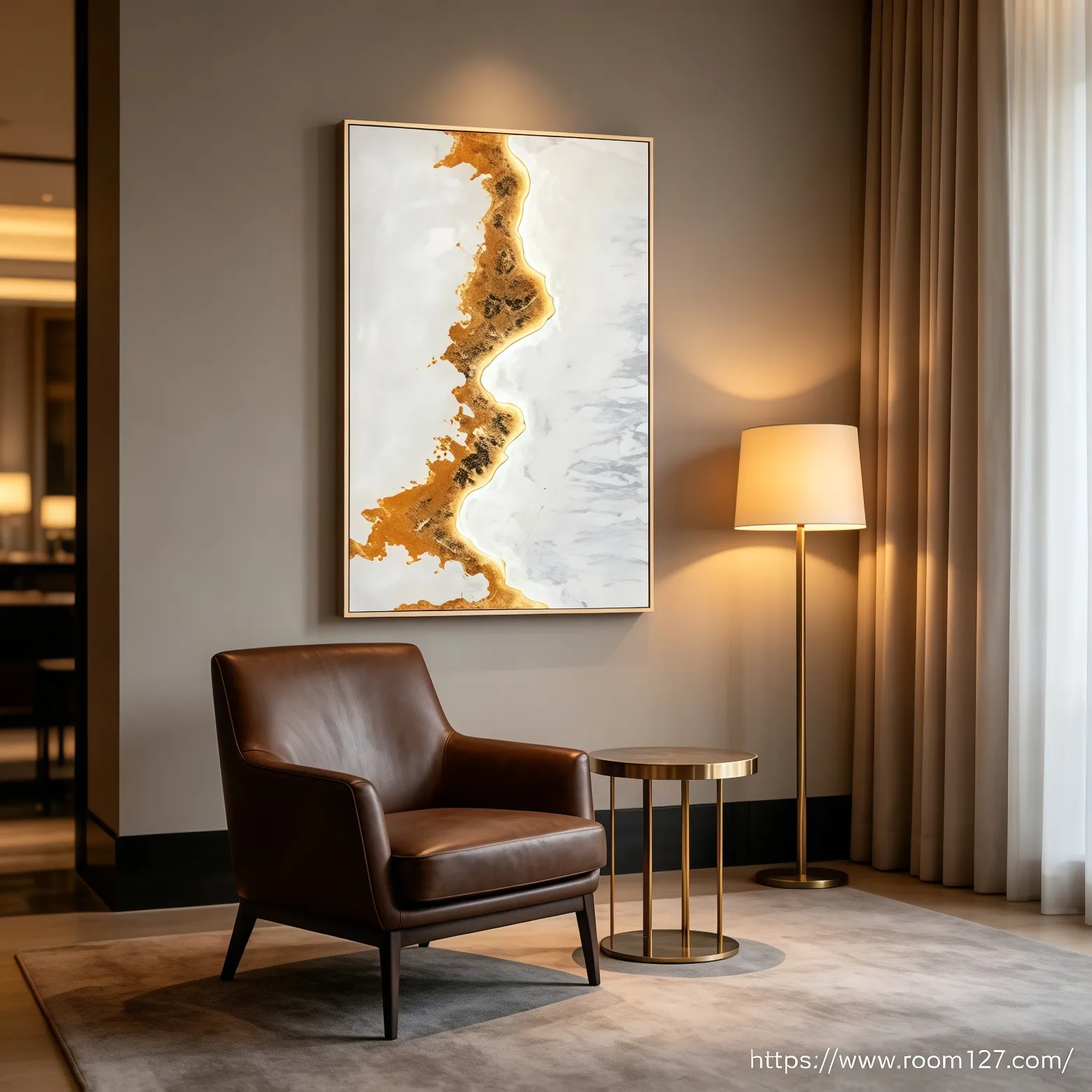 Handmade relief painting used for hotel corridor commercial interior