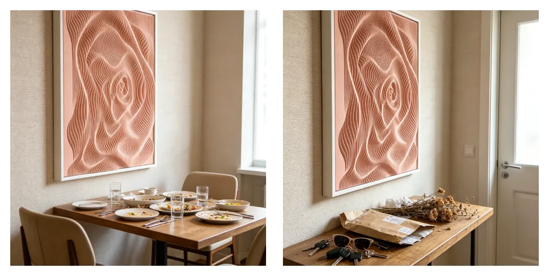 3D Layered Wall Art　Blush Wave　Cream-Tone Decor　Entryway Decor　room127　https://www.room127.com