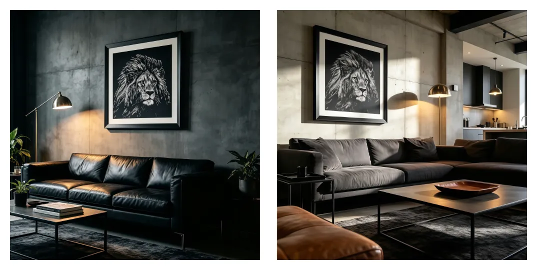 lion wall art black and white embroidery new arrival decor statement office art industrial style painting square artwork stitched texture customizable wall art bold interior piece room127 https://www.room127.com