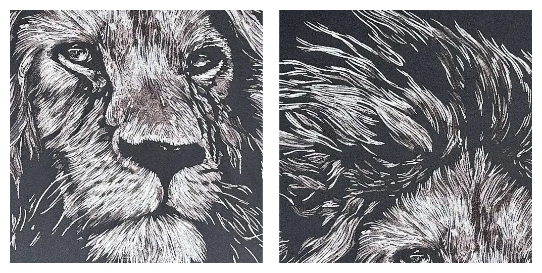 lion wall art black and white embroidery new arrival decor statement office art industrial style painting square artwork stitched texture customizable wall art bold interior piece room127 https://www.room127.com