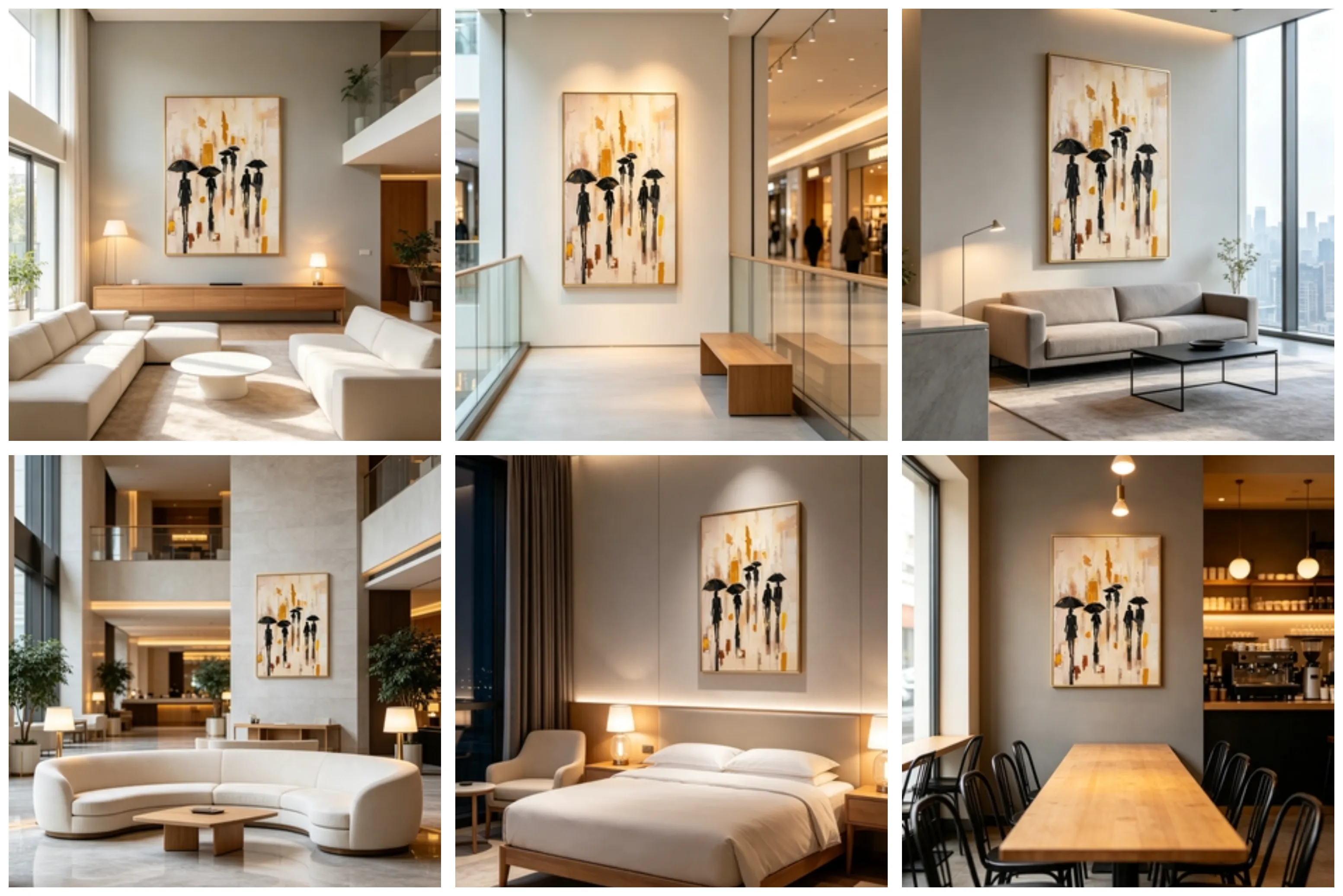 commercial wall art, hotel lobby painting, hospitality textured art, restaurant wall decor, bulk art sourcing, impasto cityscape painting, crystal accent artwork, office reception decor, 80x120 vertical painting, project grade wall decor  https://www.room127.com
