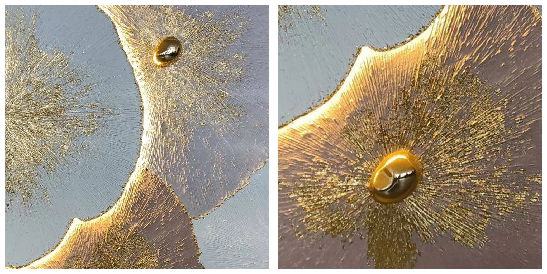 Closeup textured lotus lit painting, handmade texture and hidden LED light